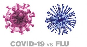 Corona vs Influenza (virusul gripal comun)